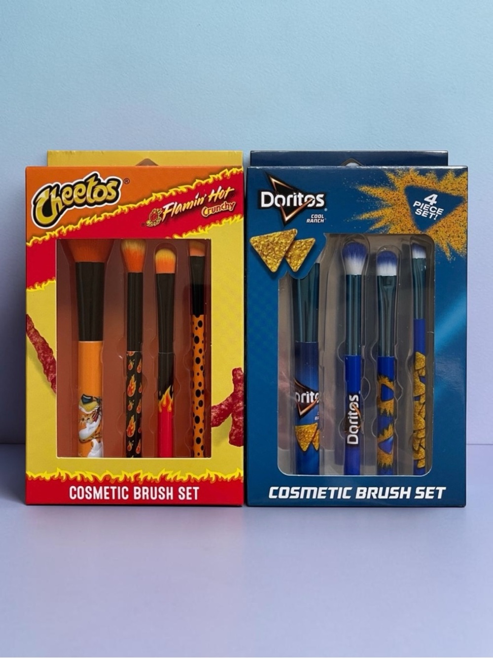 Cheetos Flamin’ Hot & Doritos Cool Ranch Novelty Makeup Cosmetic Brush Gift Sets